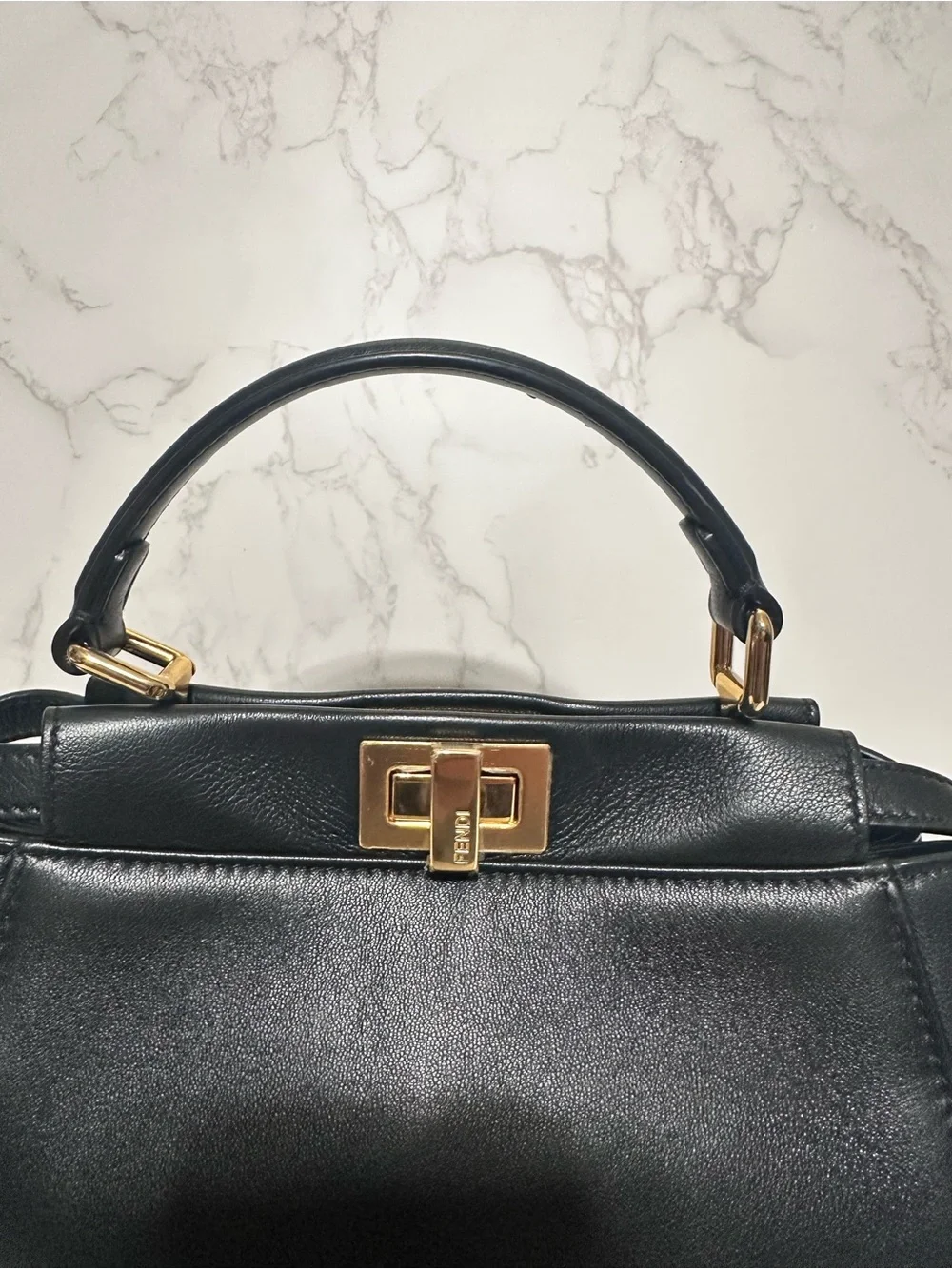 FENDI ❤️🌟PEEKABOO MINI BLACK CALF LEATHER ⭐️ - Picture 2 of 15